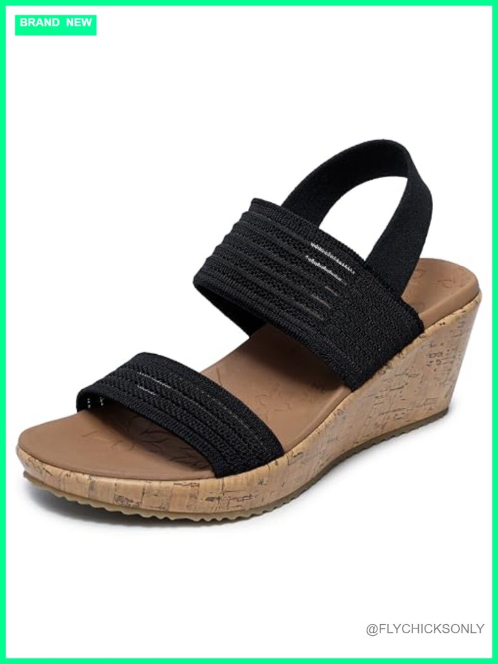 Skechers Women's Beverlee Sheer Luck Wedge Sandal Vegan Comfort
